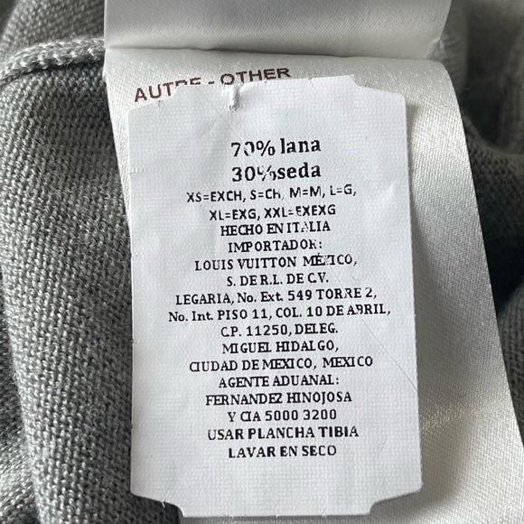 ❌SOLD❌ Authentic Louis Vuitton Gray Wool Silk Knit Sweater w/Elbow Patches - Picture 3 of 9